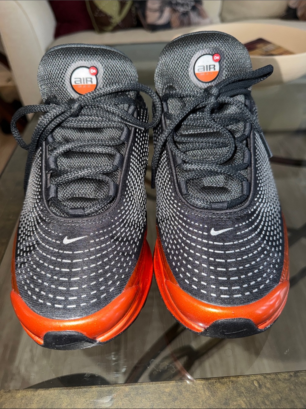 Nike Black and Orange Men's Air Max Athletic Shoes